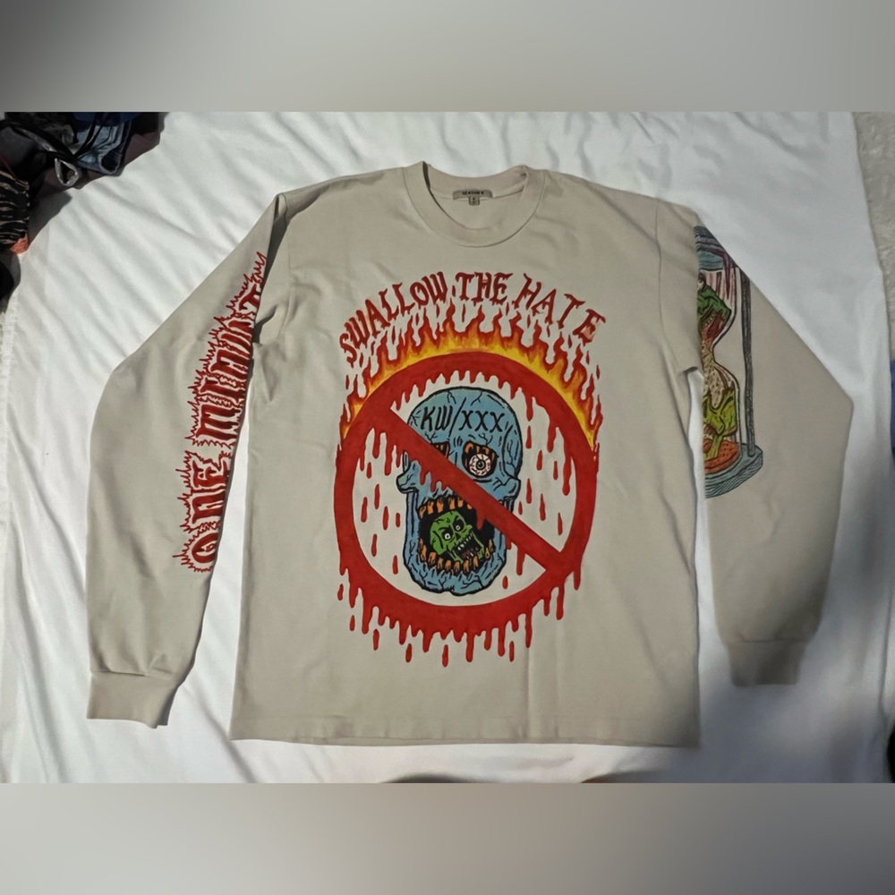 Yeezy Beige Graphic Long Sleeve Tee